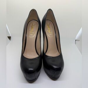Yves Saint Laurent Black Tribtoo 105 Leather Pump